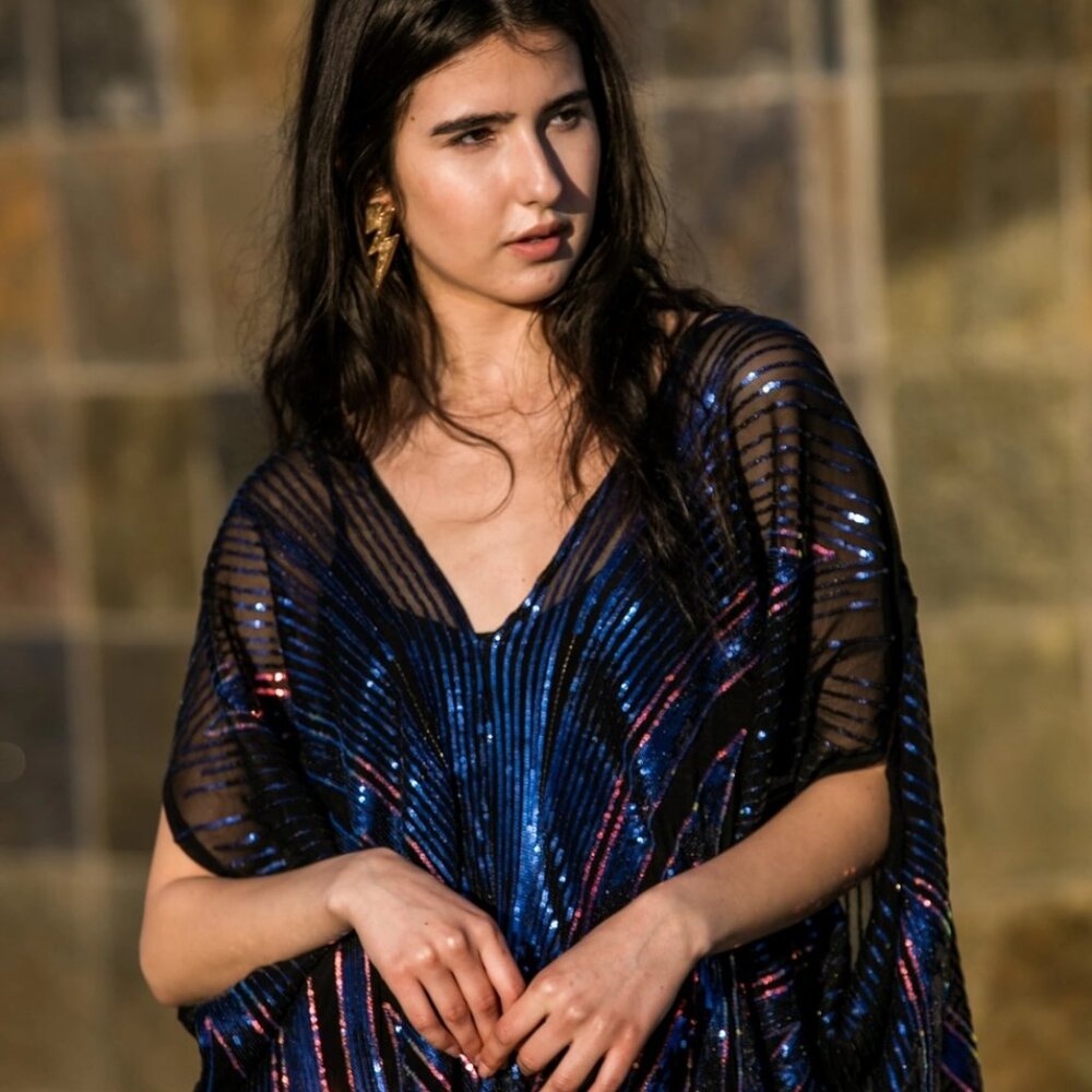 Color-Shifting Sequin Caftan | Jennafer Grace | Petite/XL Fit - Picture 11 of 11